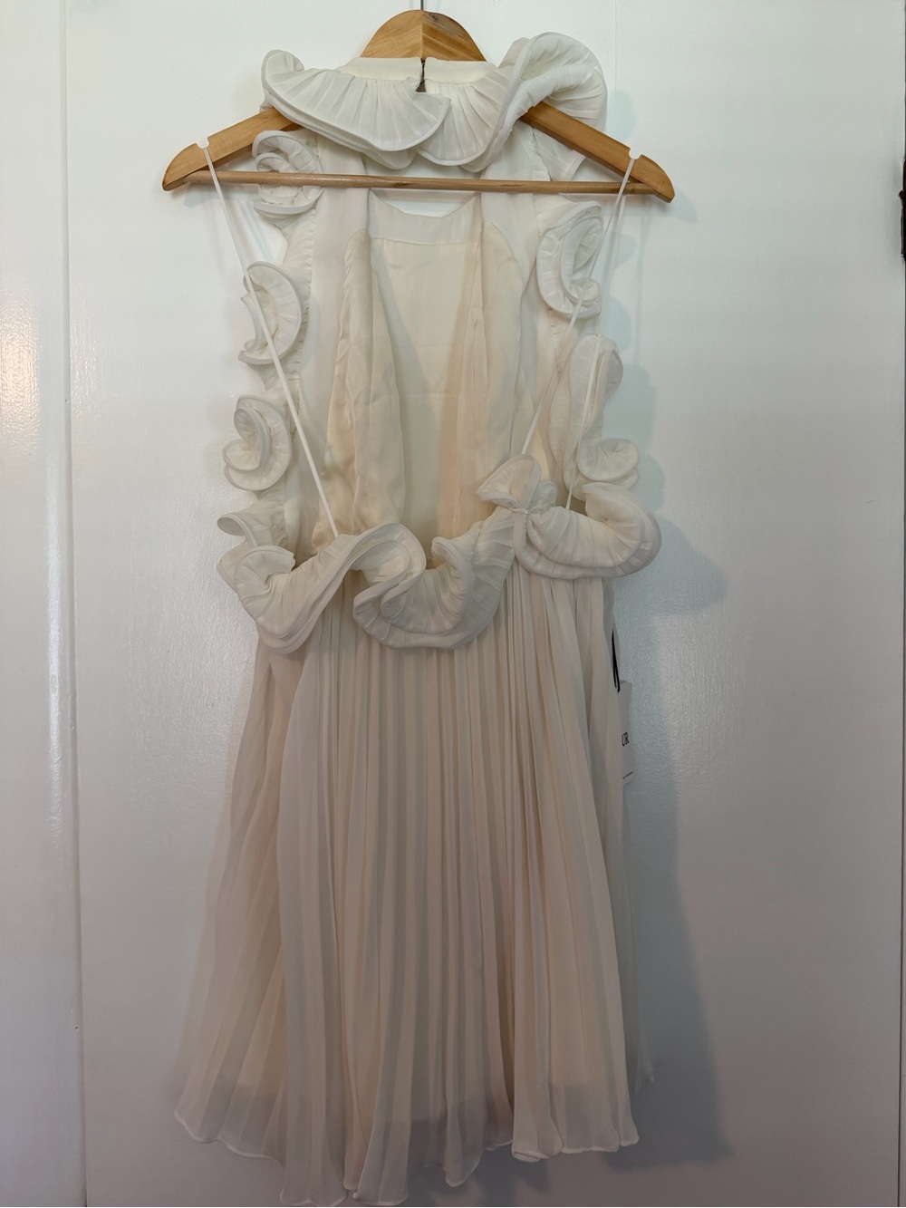 AMUR Mimi White Ruffled Pleated Mini Dress - Picture 4 of 7